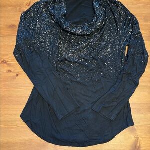 Elegant Black Sparkle Women's Top